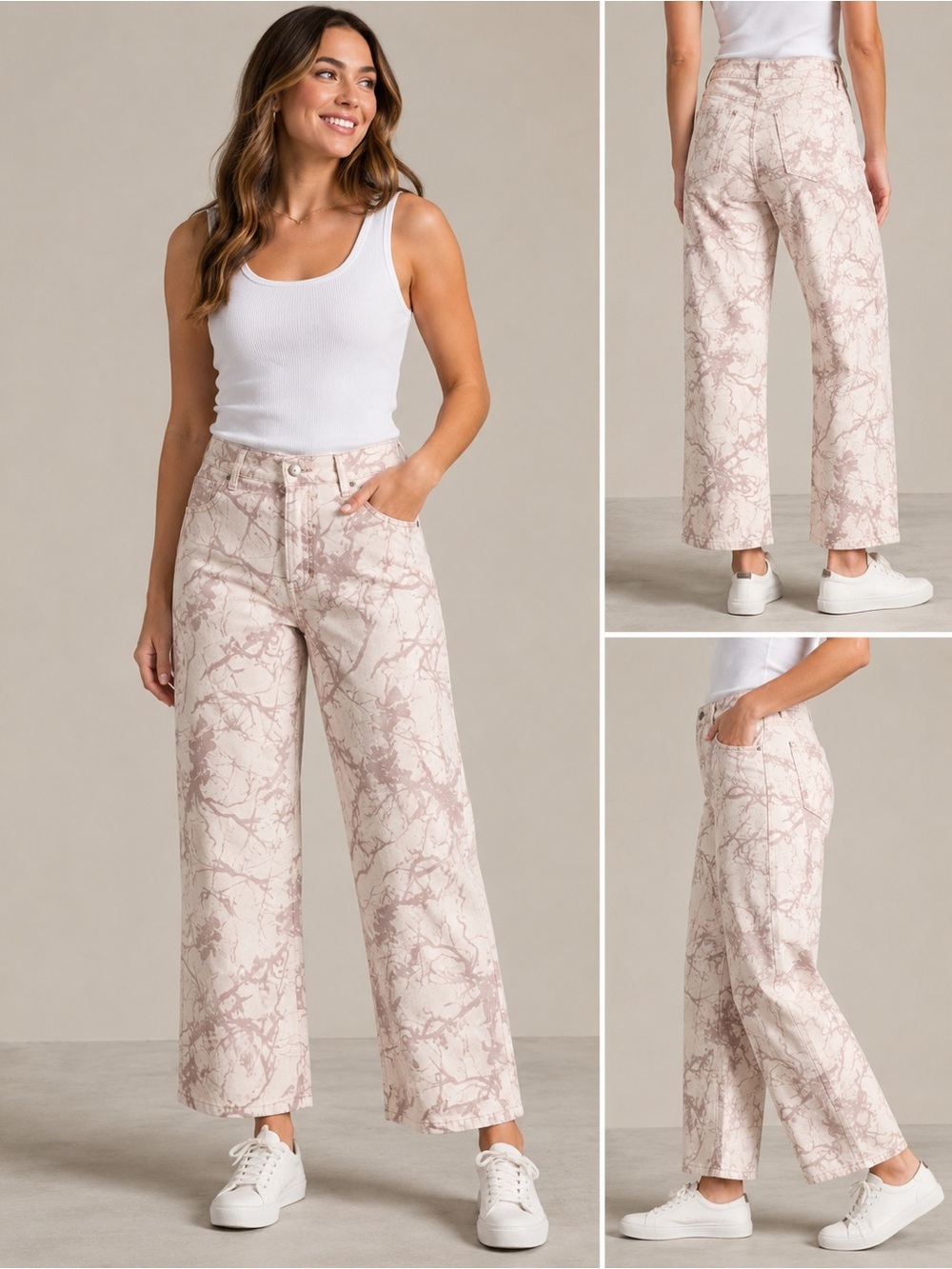 NWT Cali 1850 Los Angeles Pink Camo Straight Leg Jeans Size 13/31